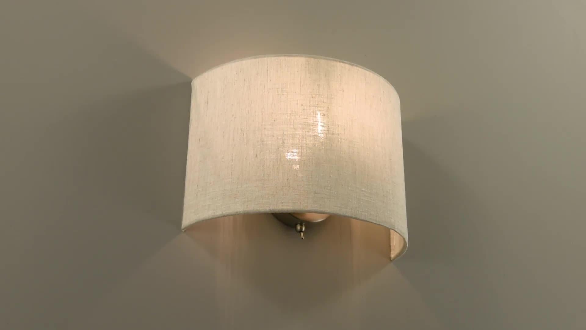 John Lewis Samantha wall light linen shade matt nickel silver - British product