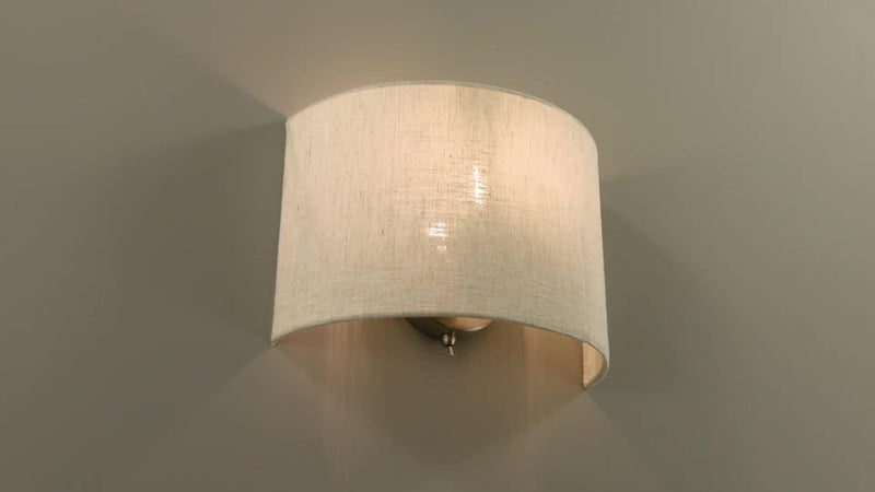 John Lewis Samantha wall light linen shade matt nickel silver - British product