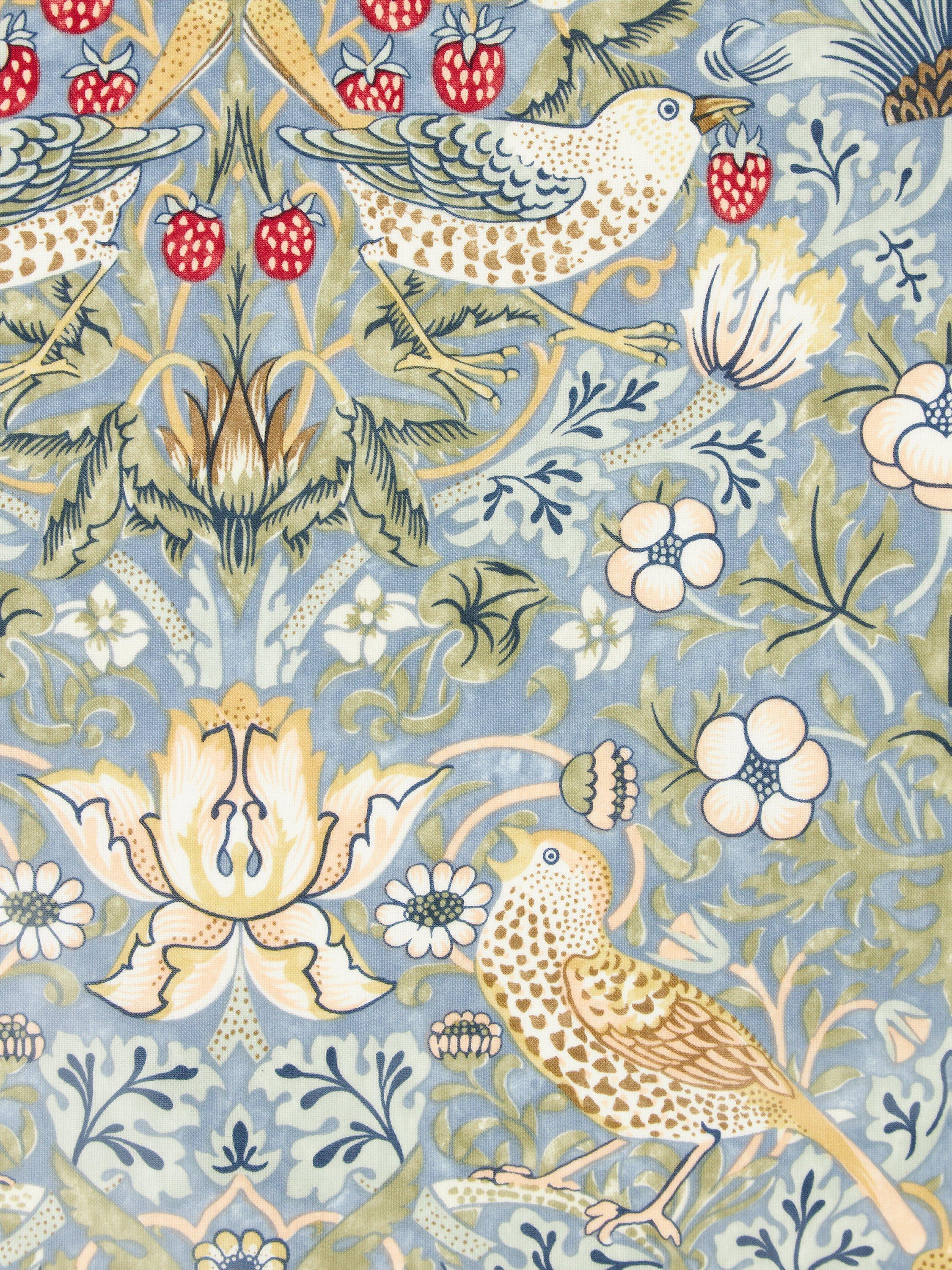 Morris & Co Strawberry Thief oilcloth tablecloth fabric, UK version
