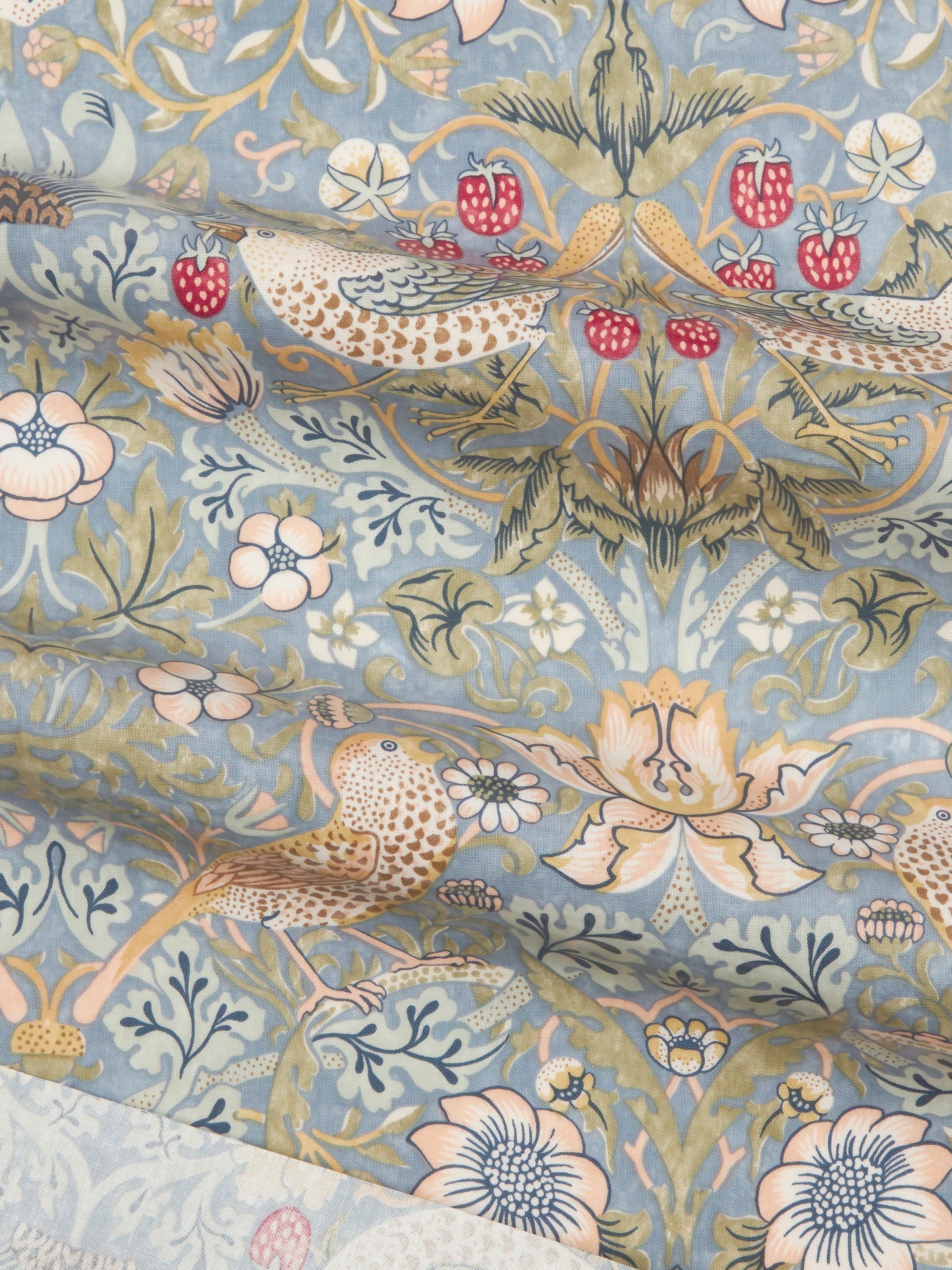 Morris & Co Strawberry Thief oilcloth tablecloth fabric, UK version