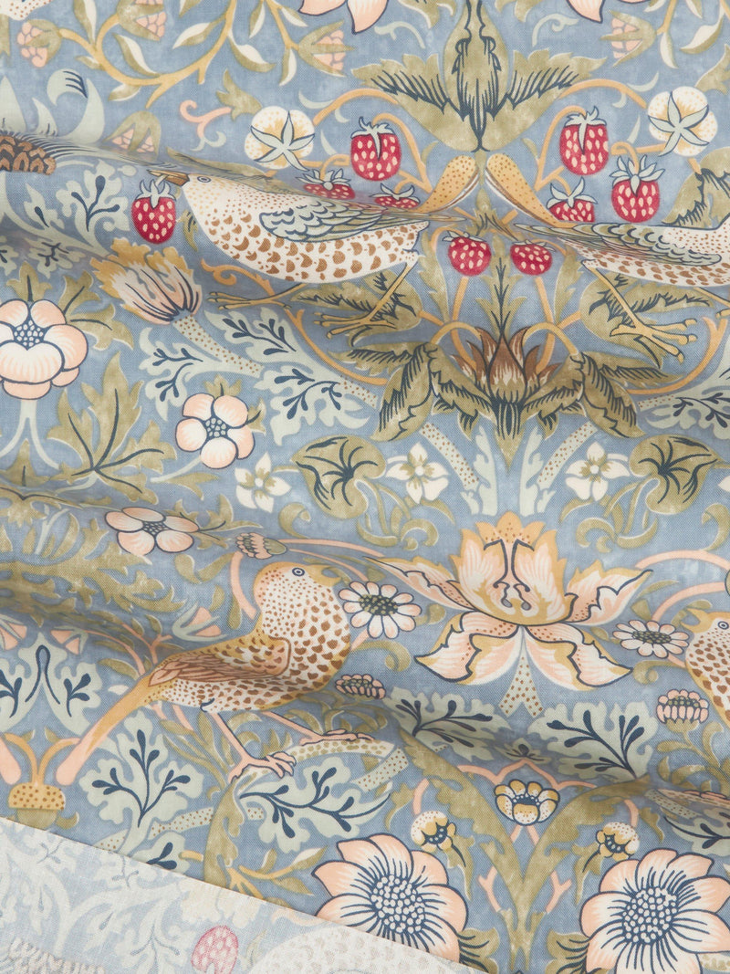 Morris & Co Strawberry Thief oilcloth tablecloth fabric, UK version