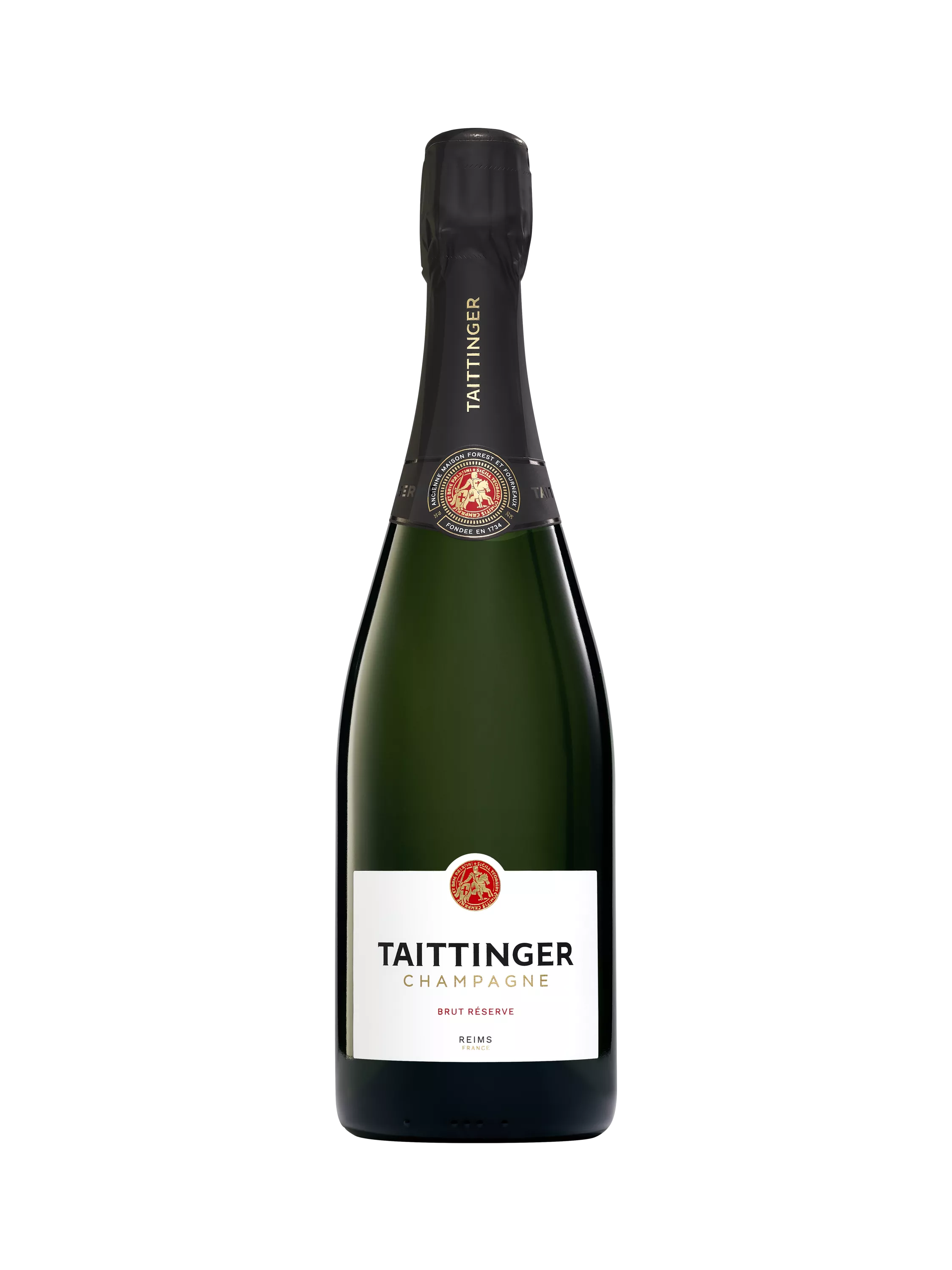 Taittinger Brut NV champagne and glasses gift set, 75cl (British brand)