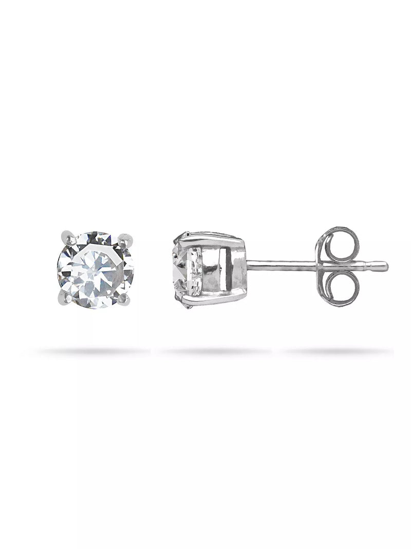 Nina B cubic zirconia stud earrings 0.6cm, UK version