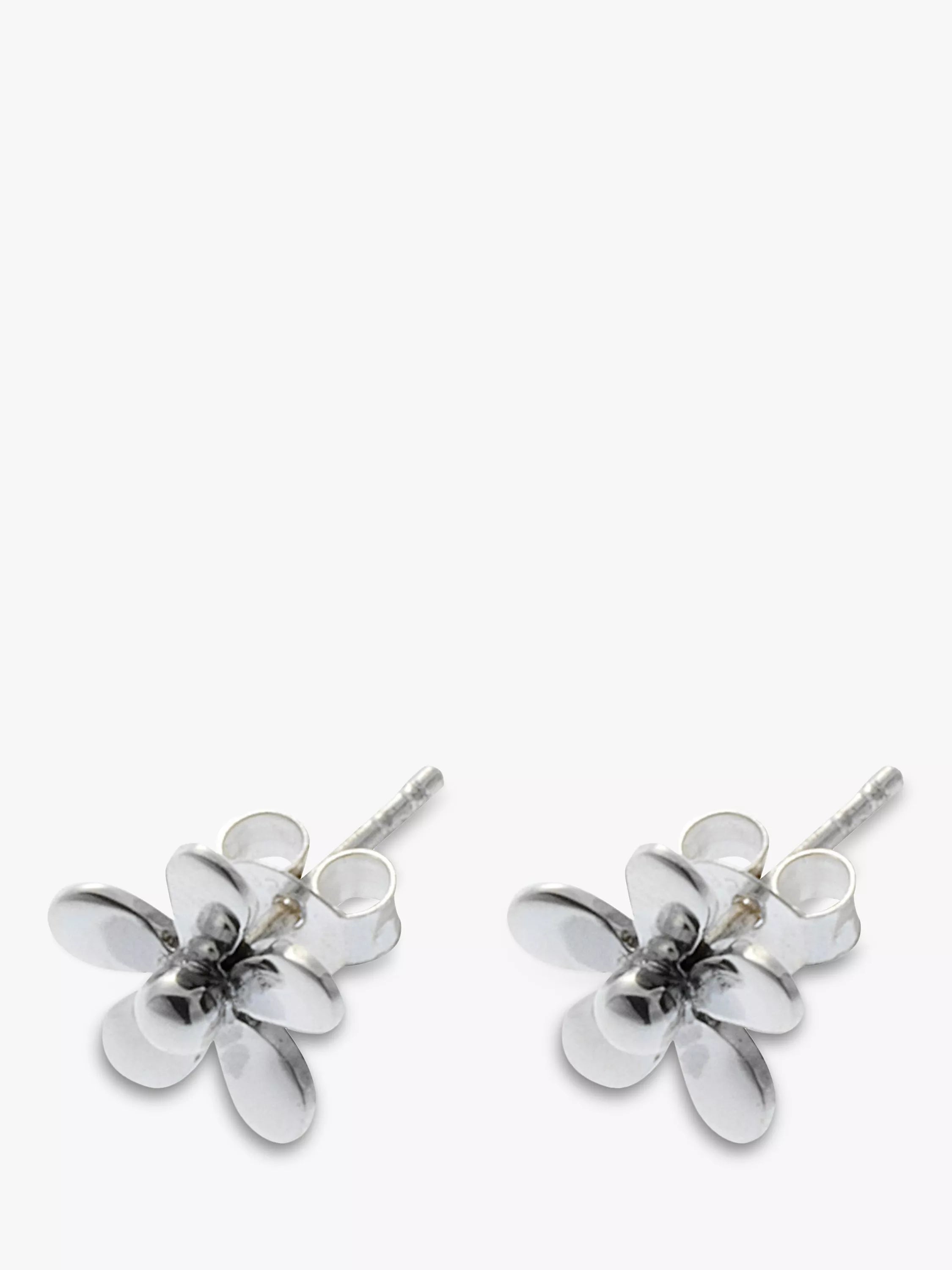 Nina B silver flower stud earrings 0.95cm, imported from the UK