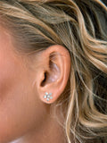 Nina B silver flower stud earrings 0.95cm, imported from the UK