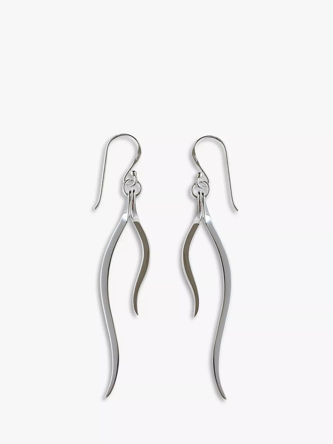 Nina B silver swirl drop earrings 6.5cm - British product