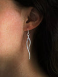 Nina B silver swirl drop earrings 6.5cm - British product