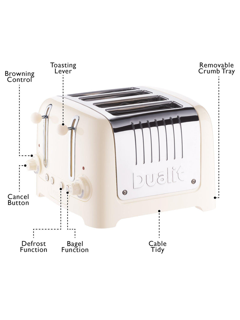 Dualit 4 Slice Lite Toaster in white - British product