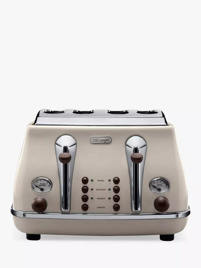 John Lewis 4-Slice Vintage Style Toaster with Variable Control in Cream- Buy online at McGrocer