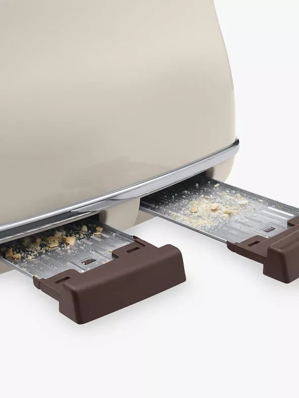 De'Longhi 4-slice vintage icona toaster in cream - British product