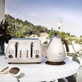 De'Longhi 4-slice vintage icona toaster in cream - British product