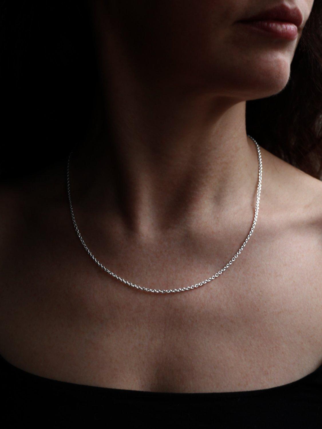 Nina B unisex silver Belcher chain 45cm - British product