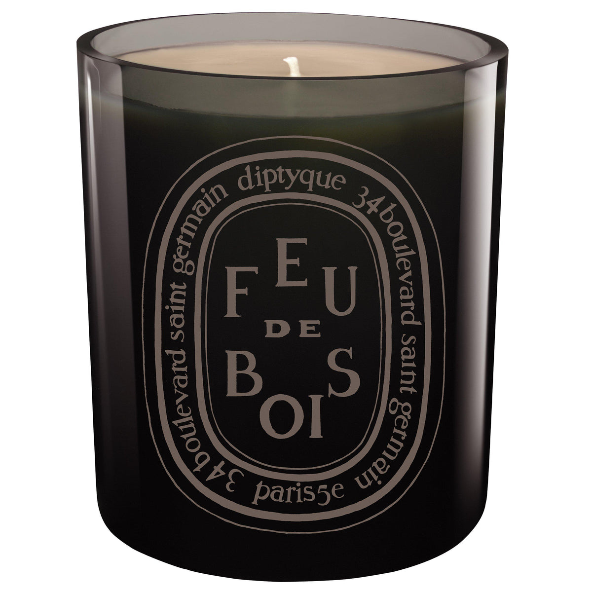 Wood Scented Candle in Grey Glass Votive 300g