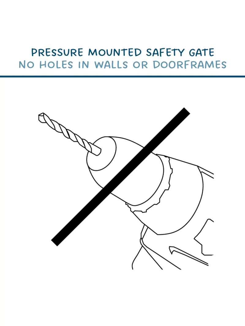 BabyDan Premier True Pressure Gate with extensions, white - British product