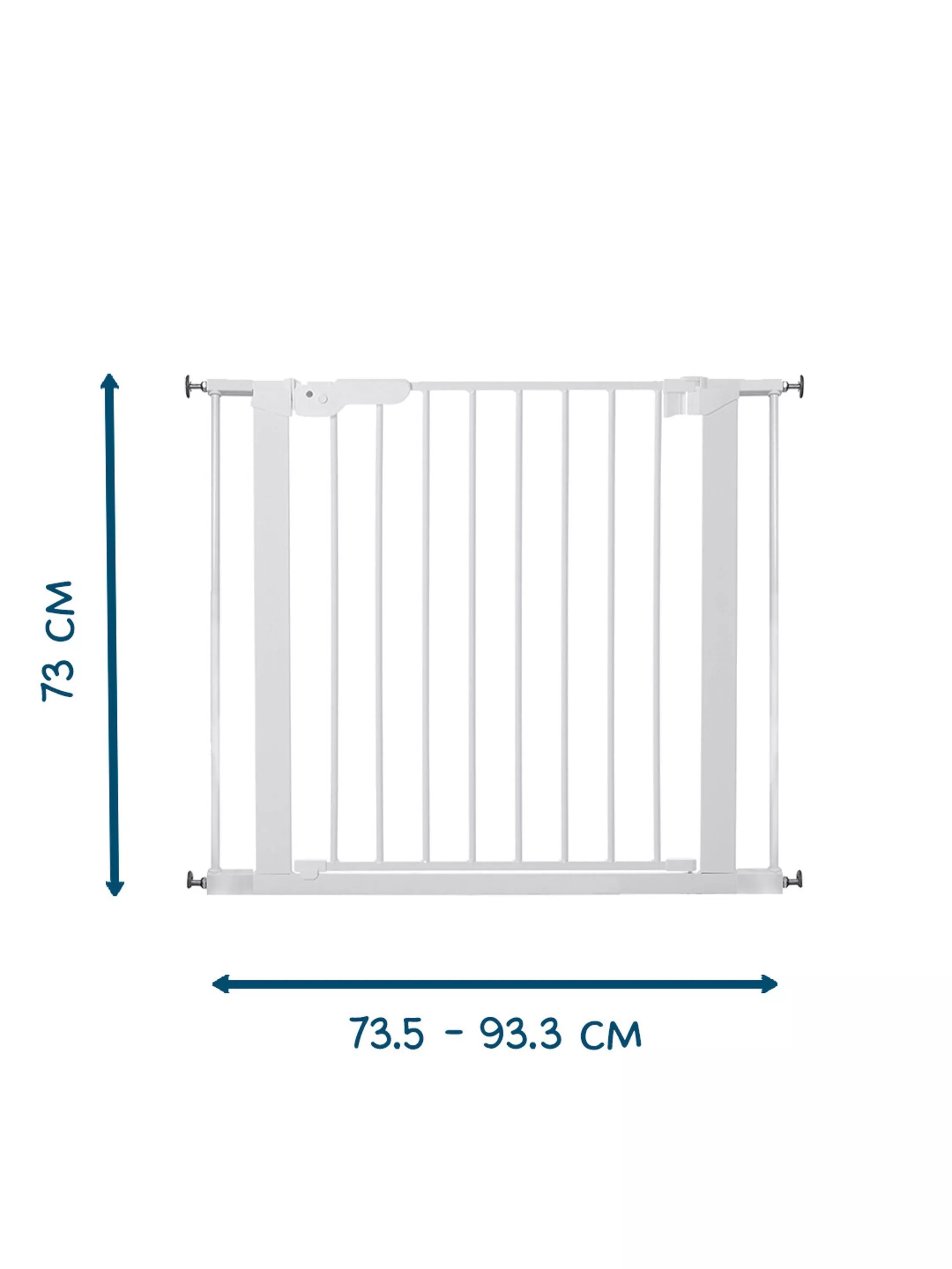 BabyDan Premier True Pressure Gate with extensions, white - British product