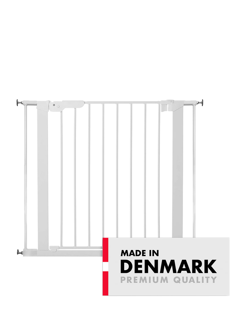 BabyDan Premier True Pressure Gate with extensions, white - British product