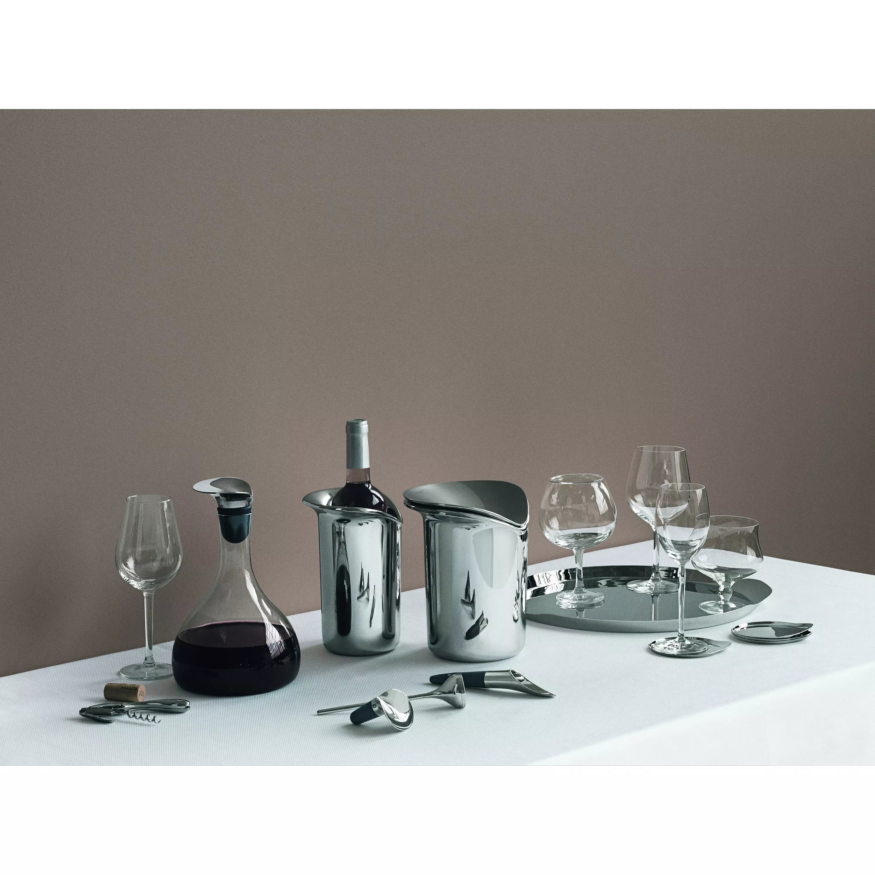 Georg Jensen stainless steel wine cooler, UK version