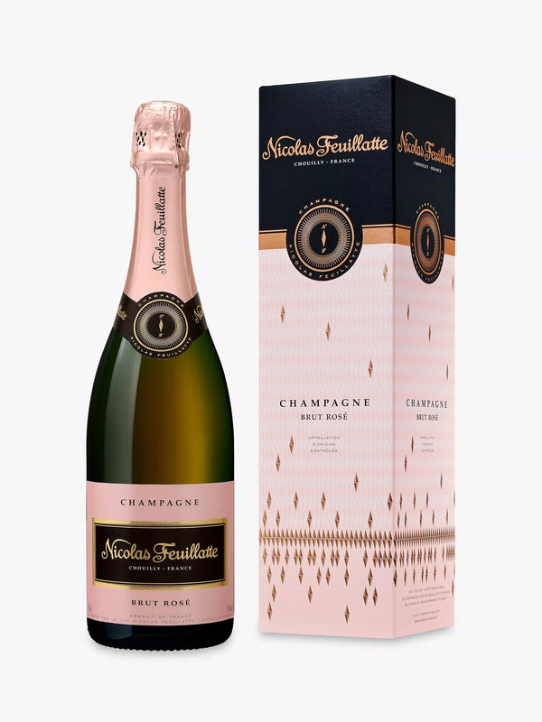 Brut Rosé Champagne with Chardonnay, Pinot Noir, and Meunier Blend, 75cl
