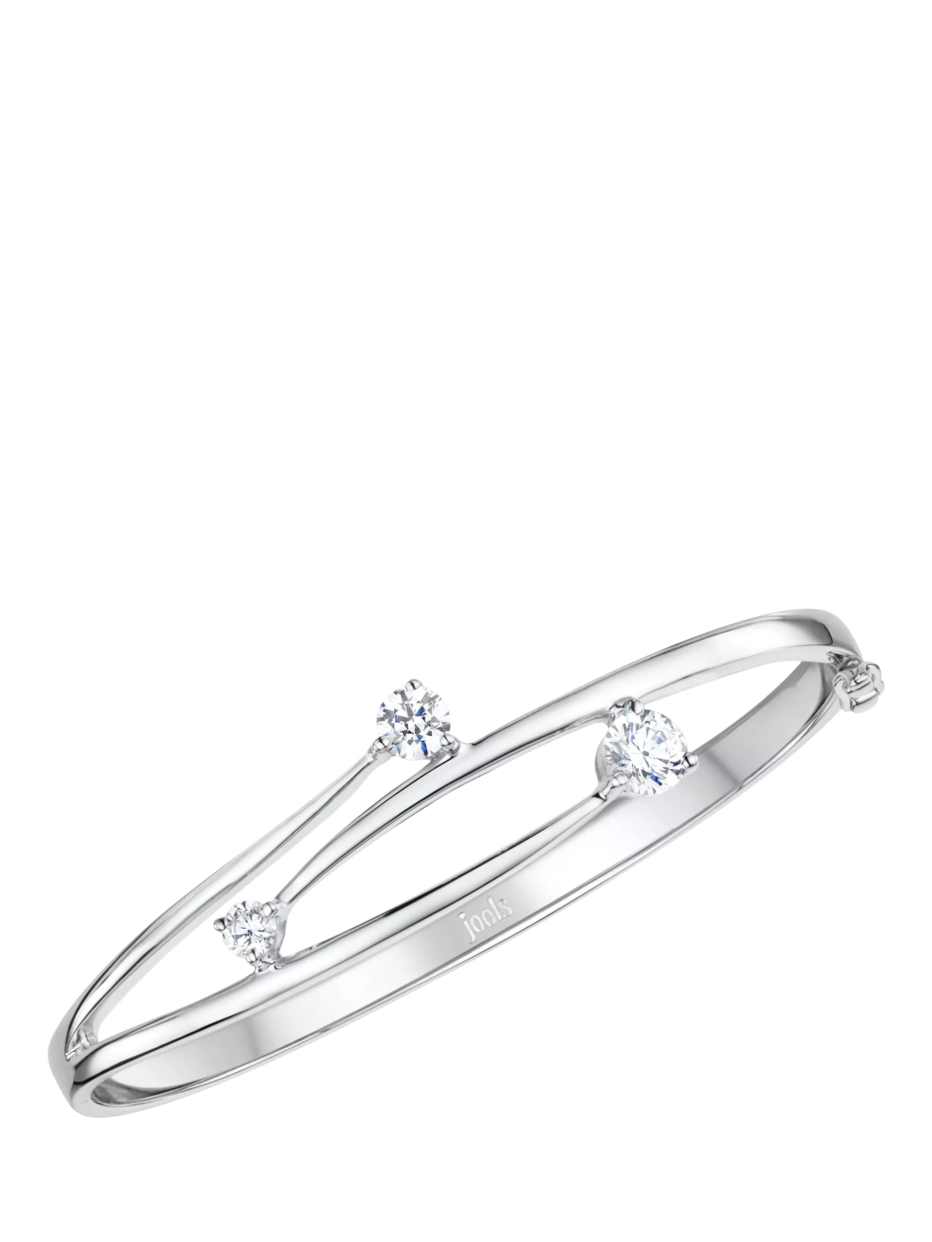 Jools by Jenny Brown cubic zirconia overlapping bangle silver (British brand)