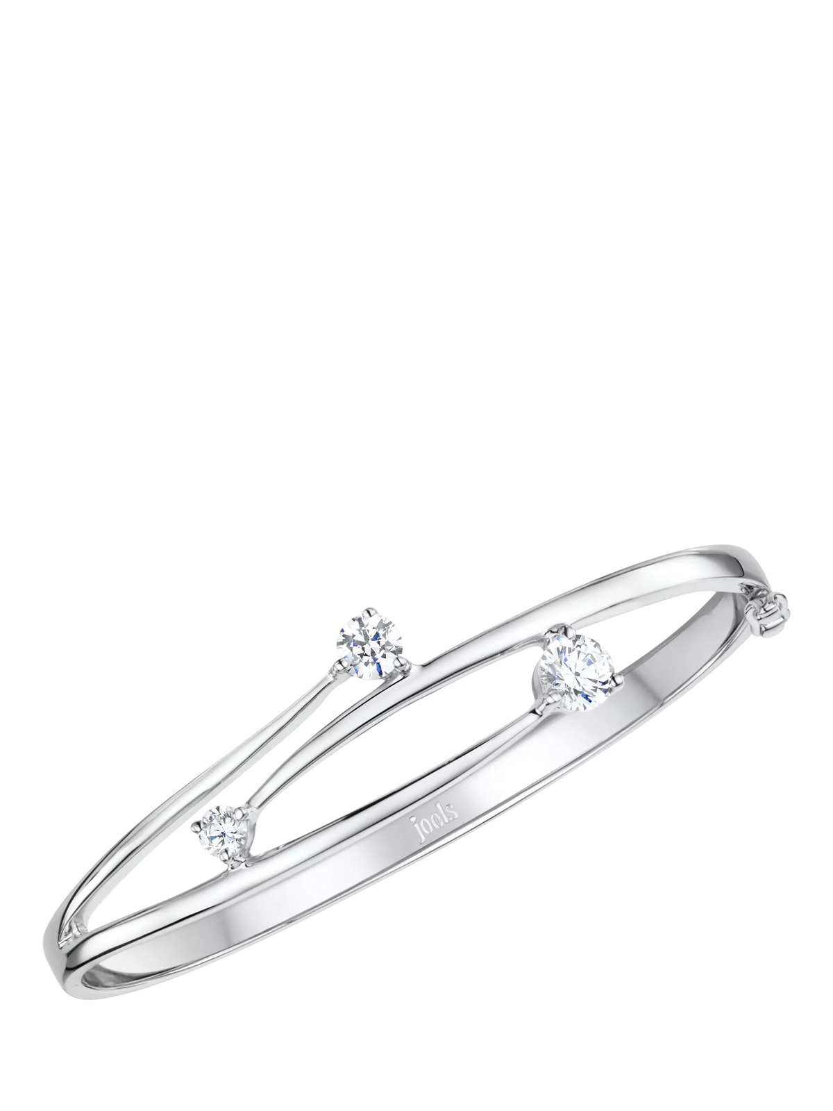 Jools by Jenny Brown cubic zirconia overlapping bangle silver (British brand)