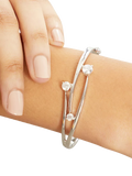 Jools by Jenny Brown cubic zirconia overlapping bangle silver (British brand)
