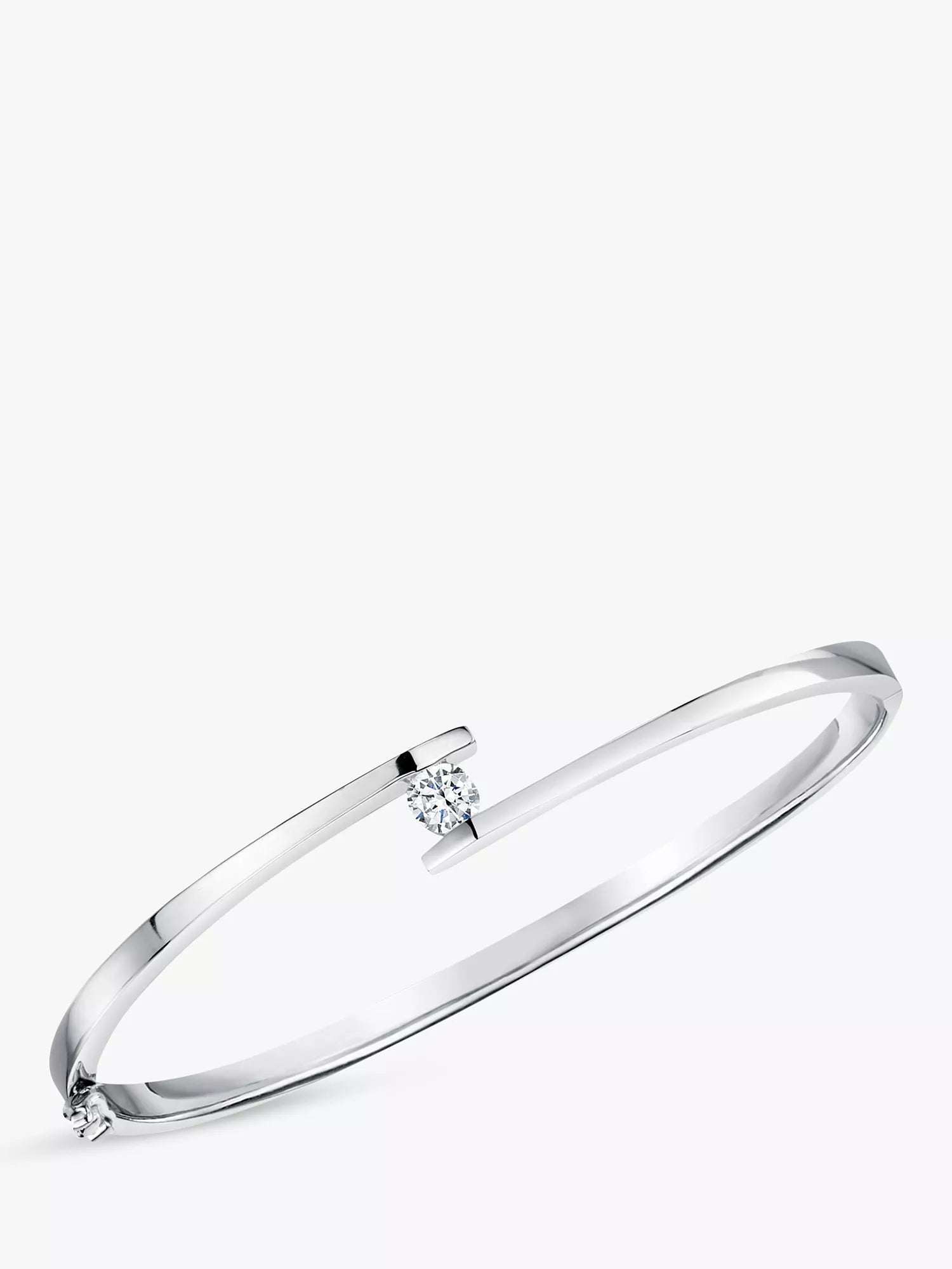 Jools by Jenny Brown silver cubic zirconia bangle (British brand)
