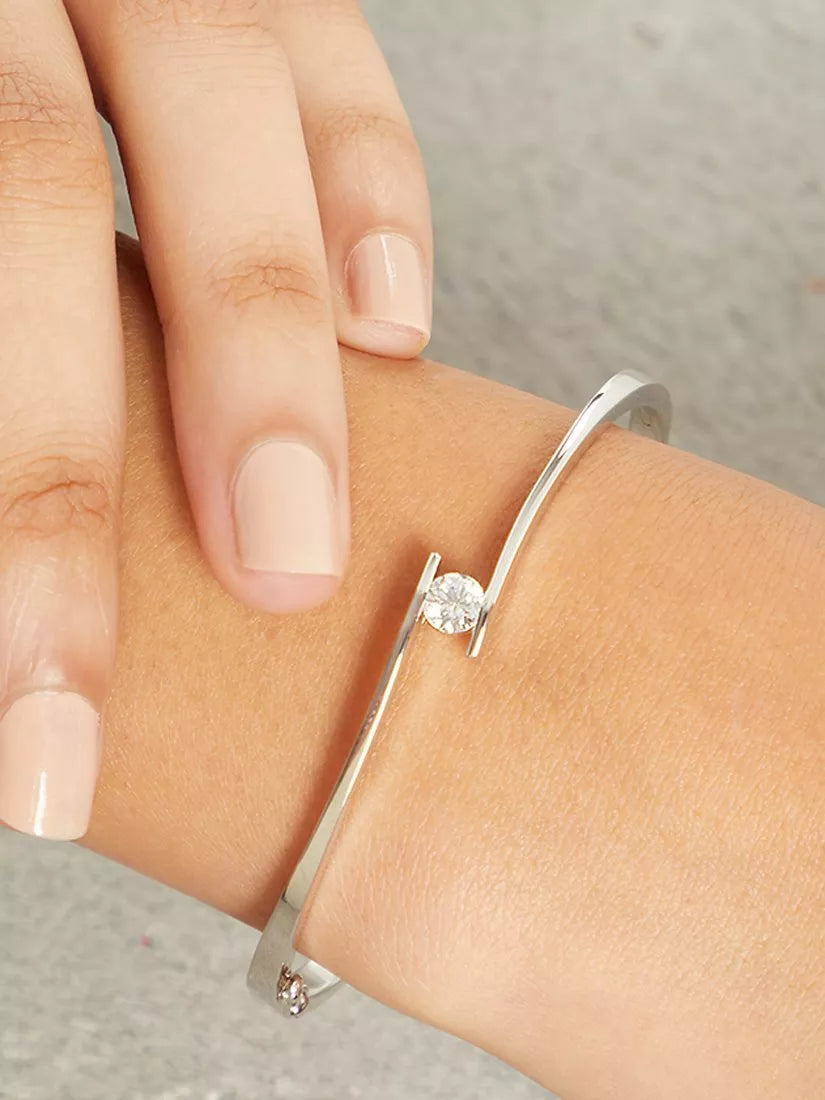 Jools by Jenny Brown silver cubic zirconia bangle (British brand)