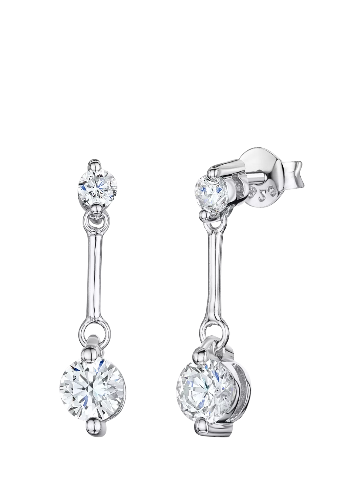 Jools cubic zirconia drop earrings sterling silver - British product