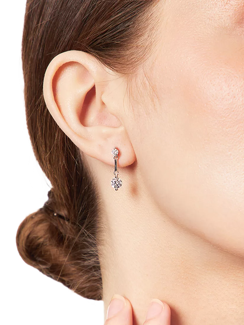 Jools cubic zirconia drop earrings sterling silver - British product