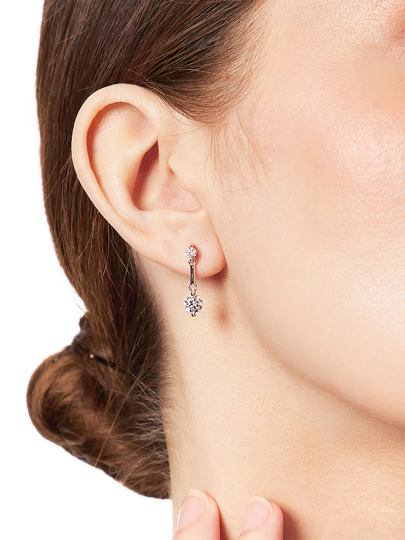 Jools cubic zirconia drop earrings sterling silver - British product