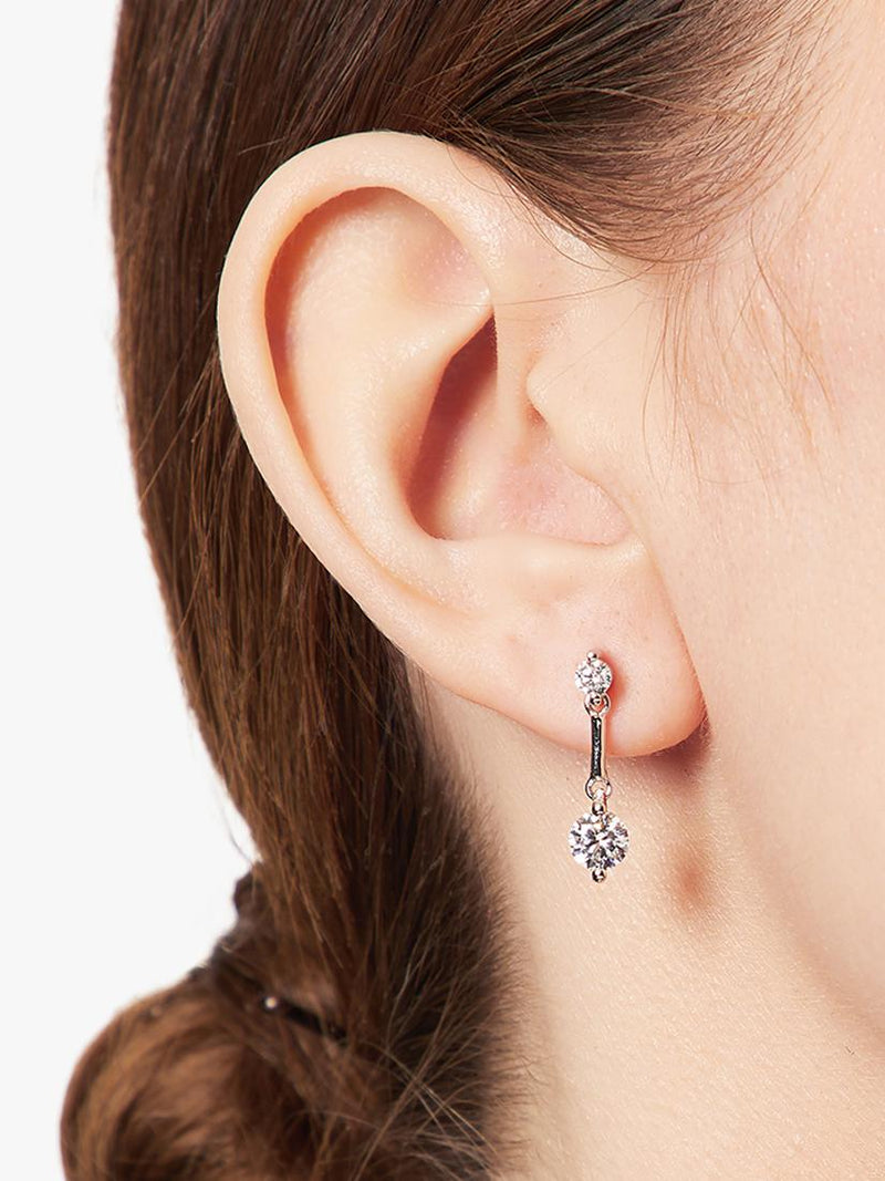 Jools cubic zirconia drop earrings sterling silver - British product