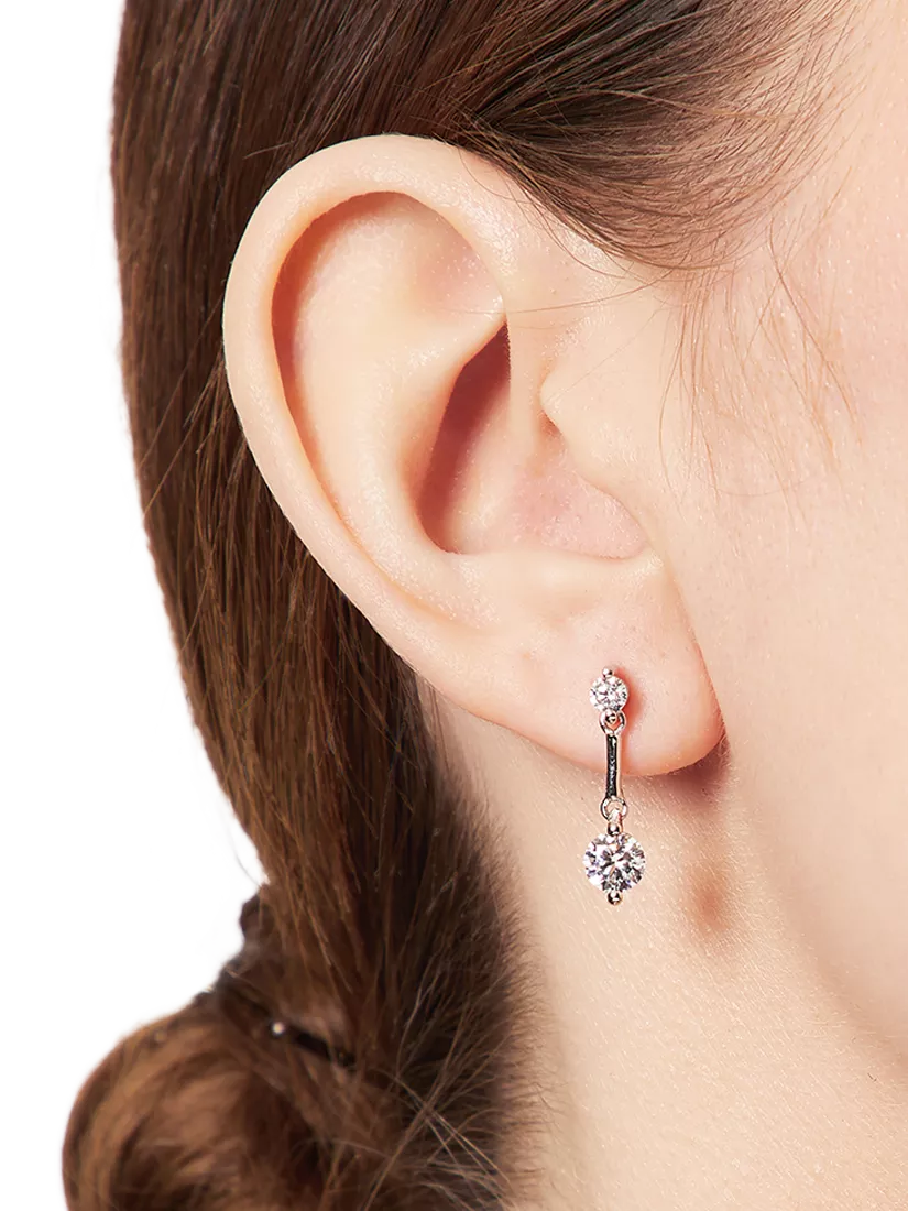 Jools cubic zirconia drop earrings sterling silver - British product