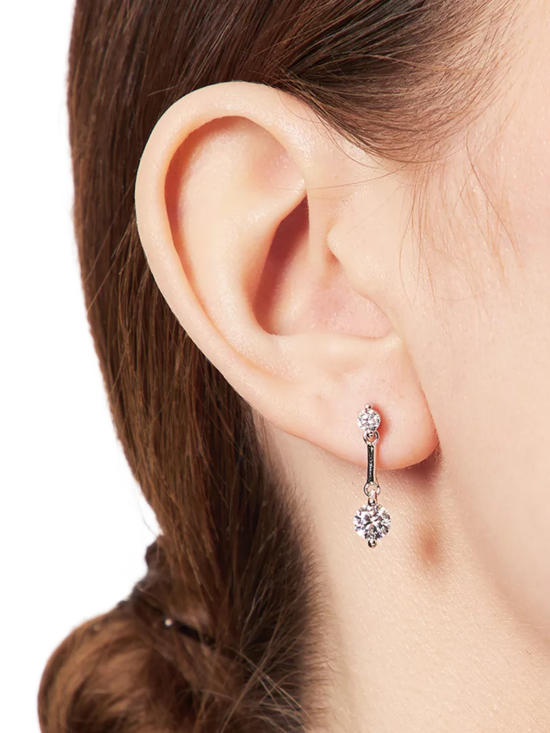 Jools cubic zirconia drop earrings sterling silver - British product