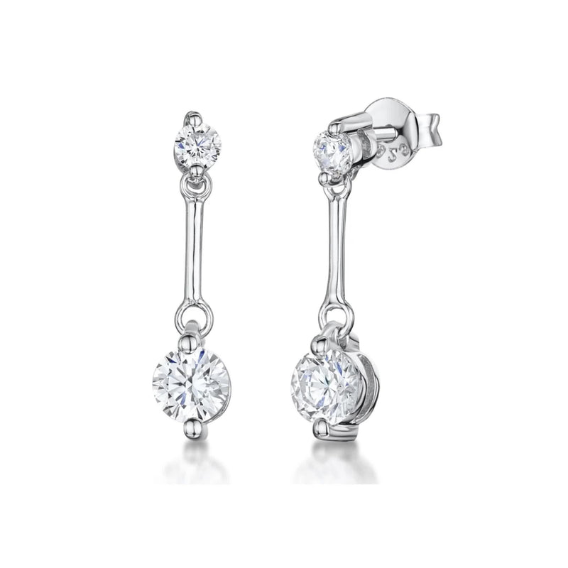 Jools cubic zirconia drop earrings sterling silver - British product