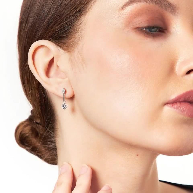 Jools cubic zirconia drop earrings sterling silver - British product