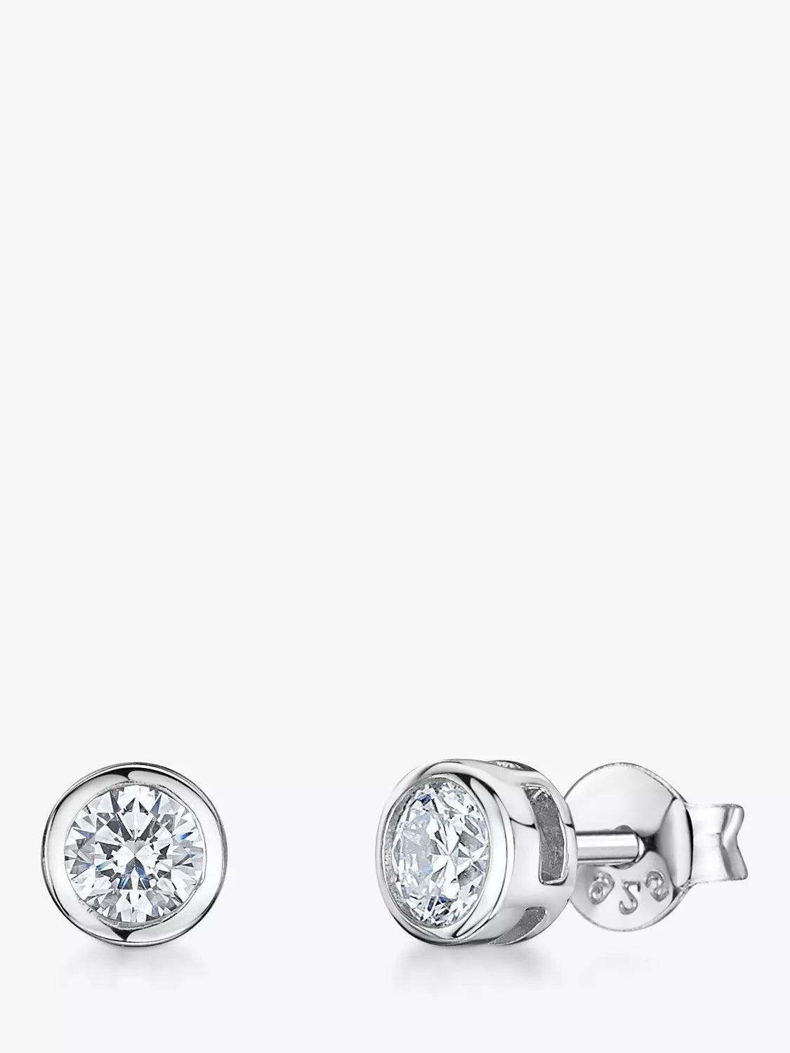 Jools by Jenny Brown cubic zirconia stud earrings silver, imported from the UK