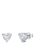 Jools by Jenny Brown heart cubic zirconia stud earrings sterling silver, UK version