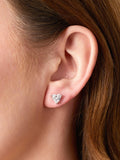 Jools by Jenny Brown heart cubic zirconia stud earrings sterling silver, UK version