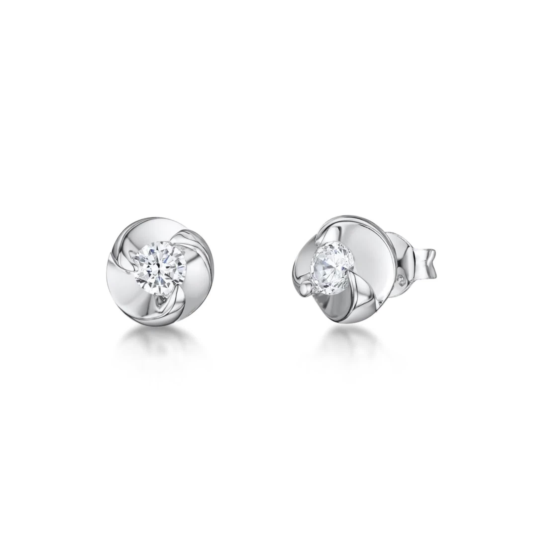 Jools by Jenny Brown swirl stud earrings gold vermeil, UK version