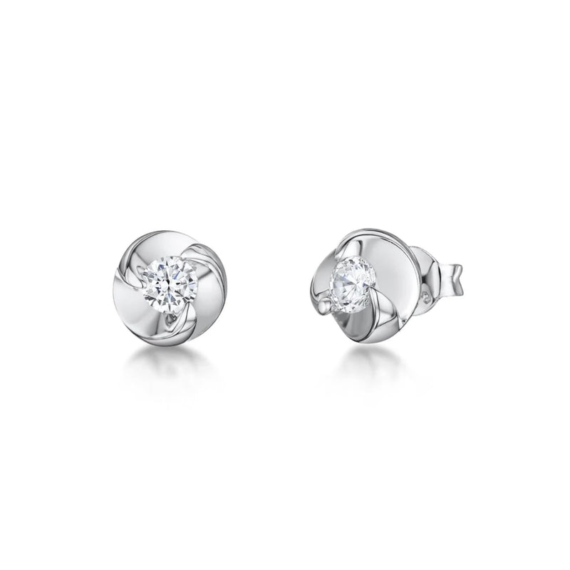 Jools by Jenny Brown swirl stud earrings gold vermeil, UK version