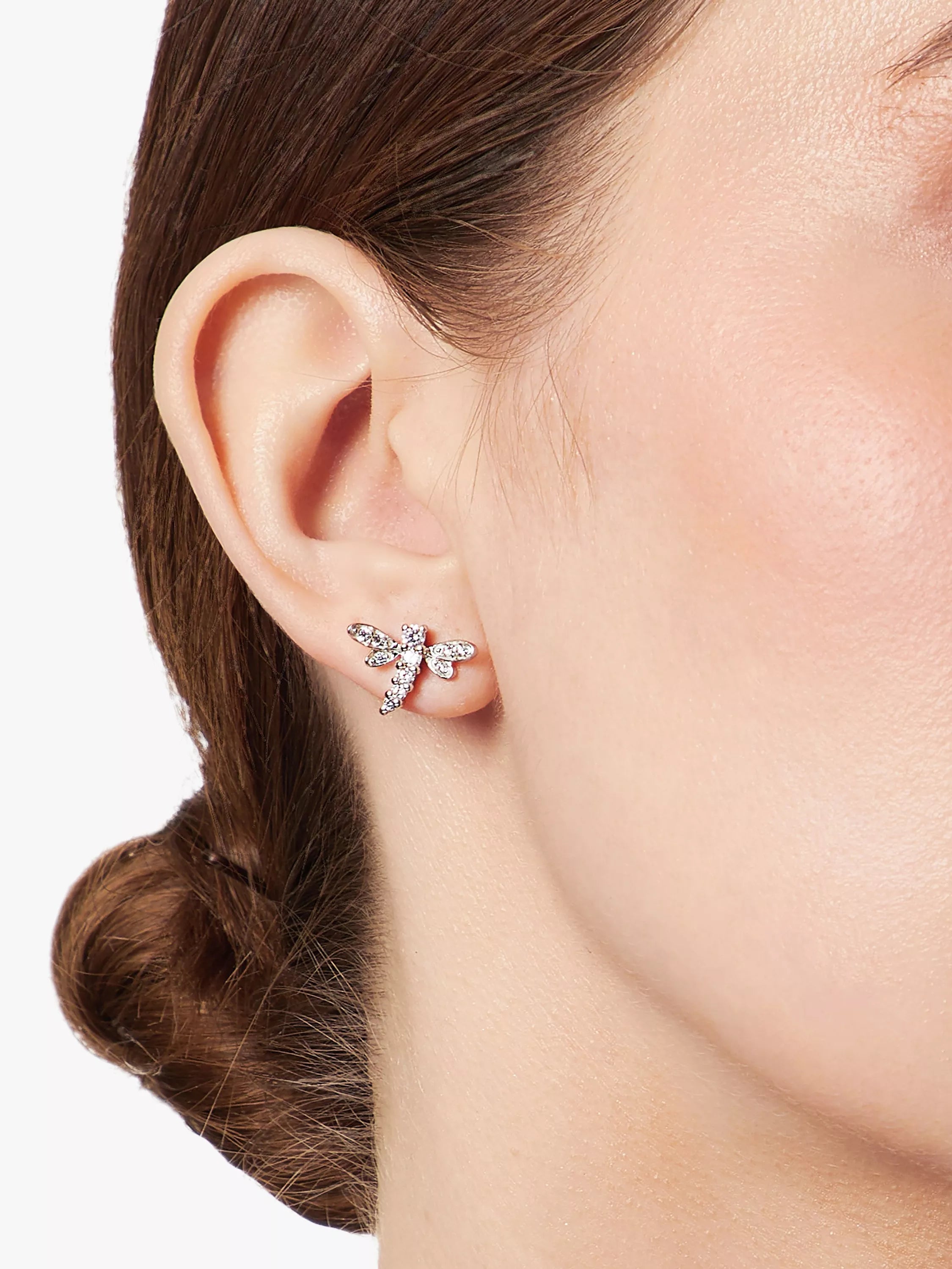 Jools by Jenny Brown dragonfly stud earrings with cubic zirconia (British brand)