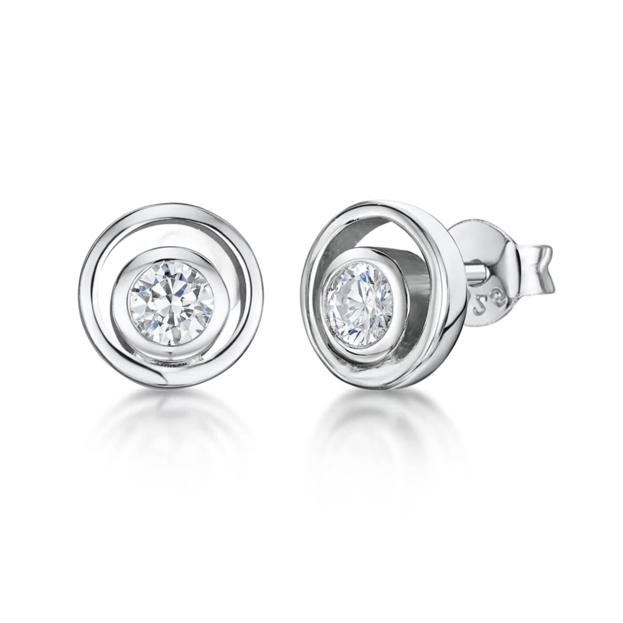 Jools by Jenny Brown cubic zirconia stud earrings, imported from the UK