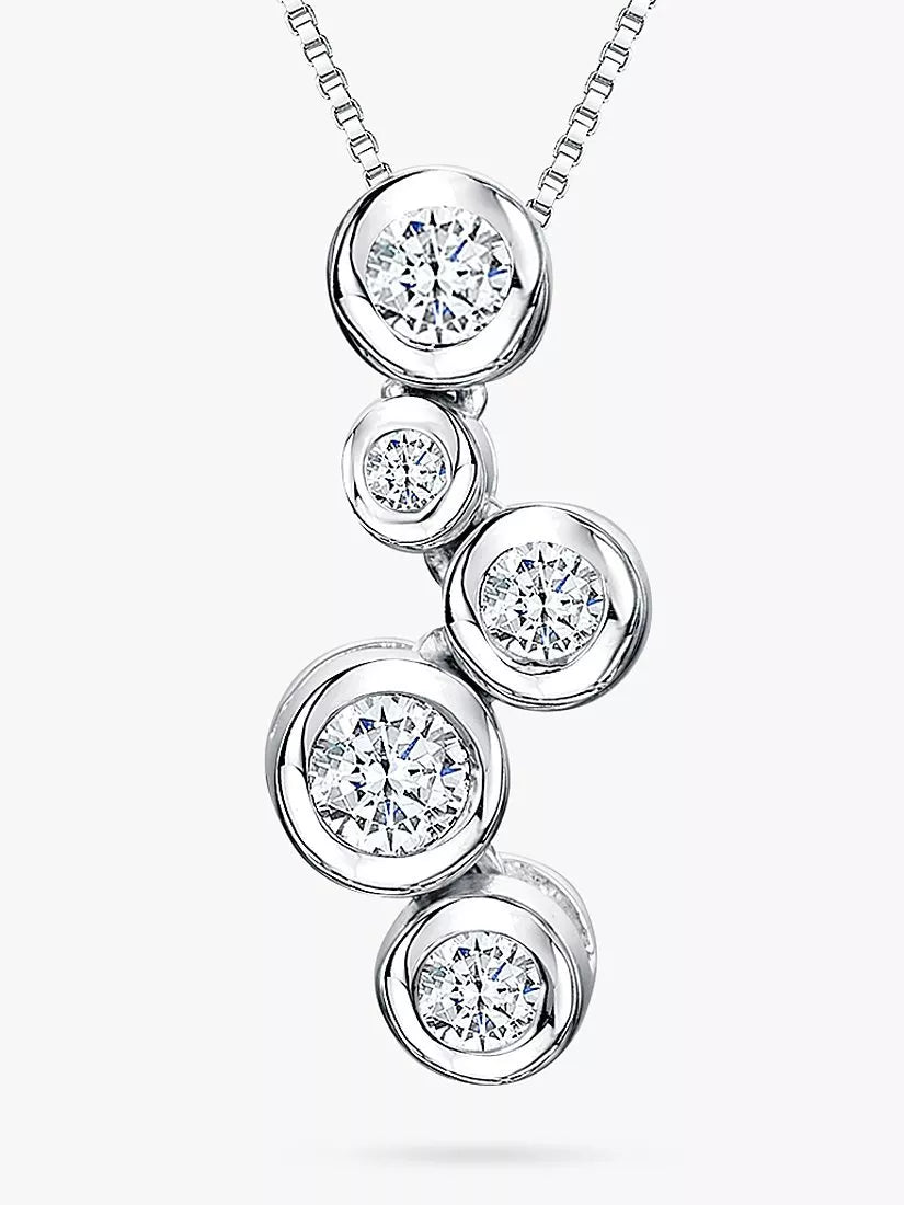 Jools by Jenny Brown 5 Cubic Zirconia Bubble Pendant Necklace