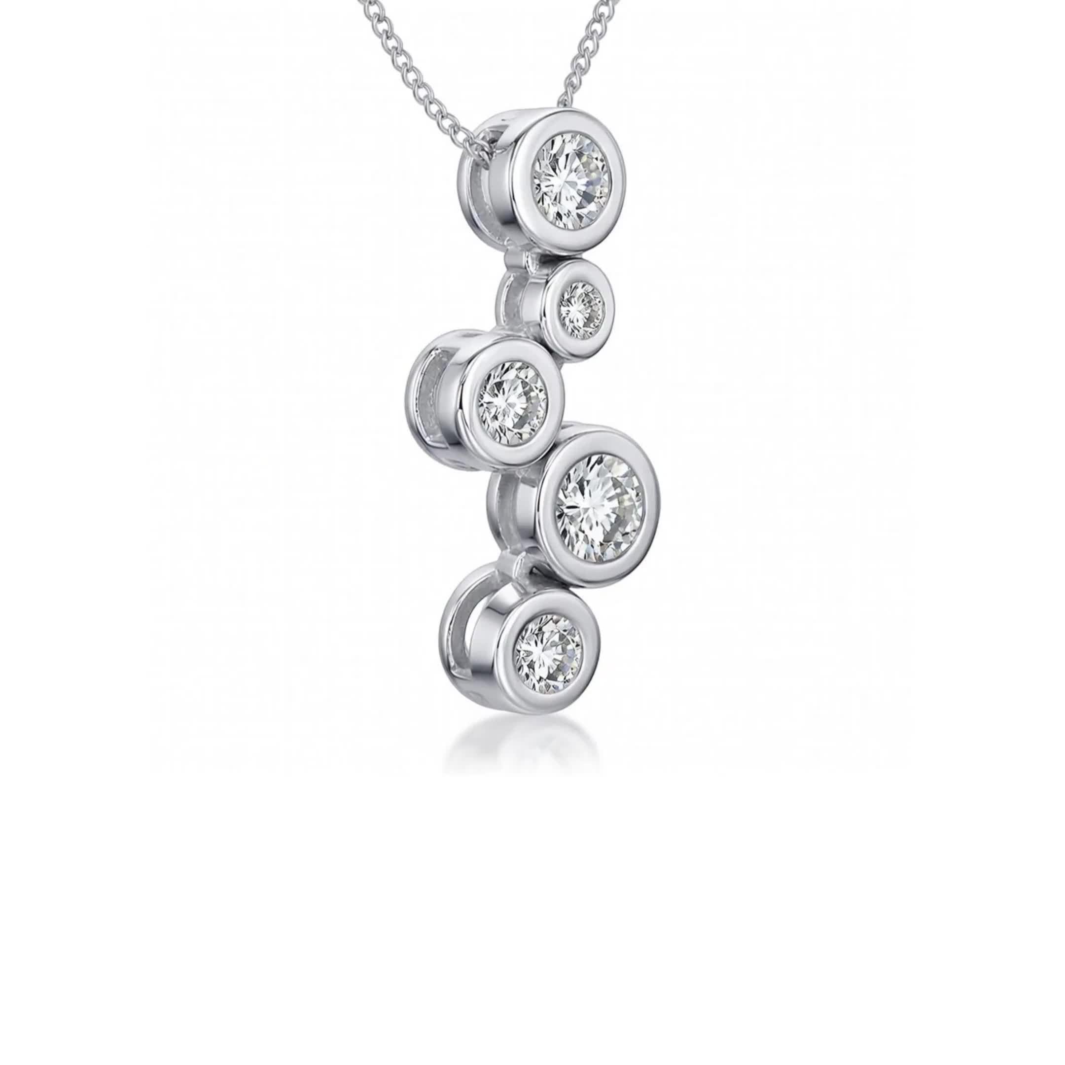 Jools by Jenny Brown cubic zirconia bubble pendant necklace (British brand)