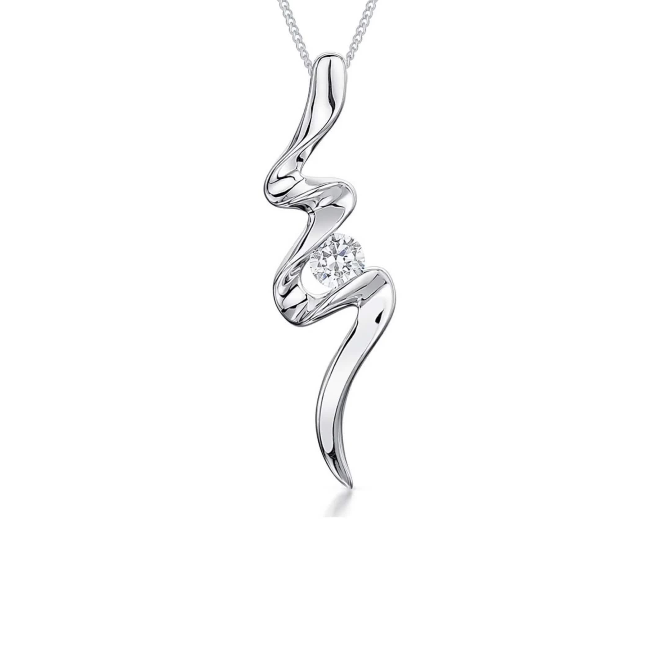 Jools by Jenny Brown cubic zirconia pendant silver - British product