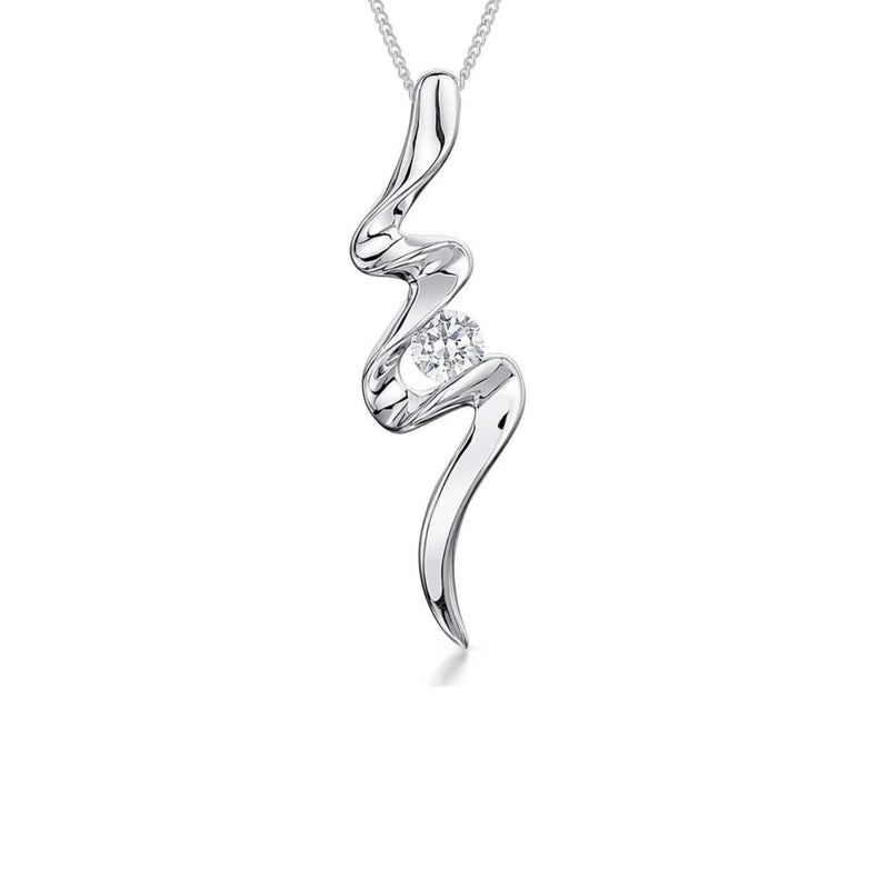 Jools by Jenny Brown cubic zirconia pendant silver - British product