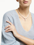 Lido sterling silver pendant necklace with freshwater pearls and cubic zirconia, UK version