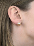E.W Adams 9ct Yellow Gold Bouton Freshwater Pearl Stud Earrings