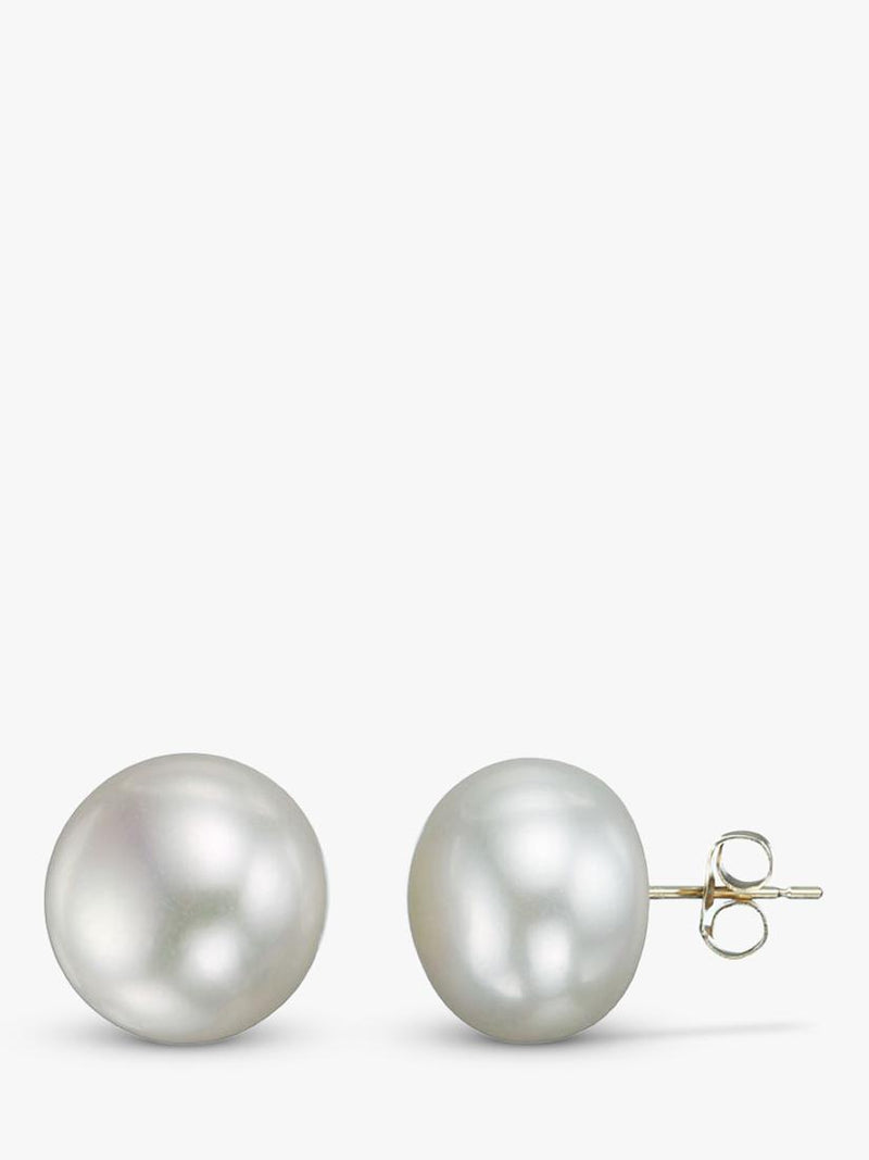 E.W Adams 9ct gold bouton pearl stud earrings (British brand)