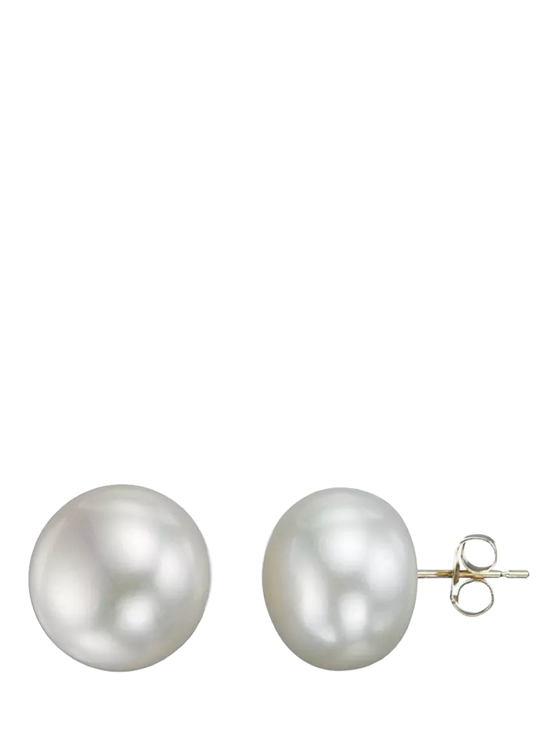 E.W Adams 9ct Yellow Gold Bouton Freshwater Pearl Stud Earrings